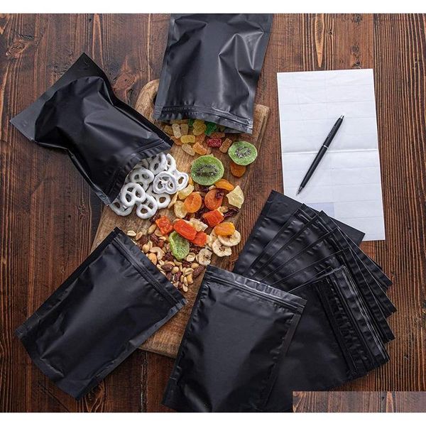 

100 pack 6.3 inchx8.6 inch smell proof bags - resealable stand-up mylar bags foil pouch double-sided ba qylurm bwkf