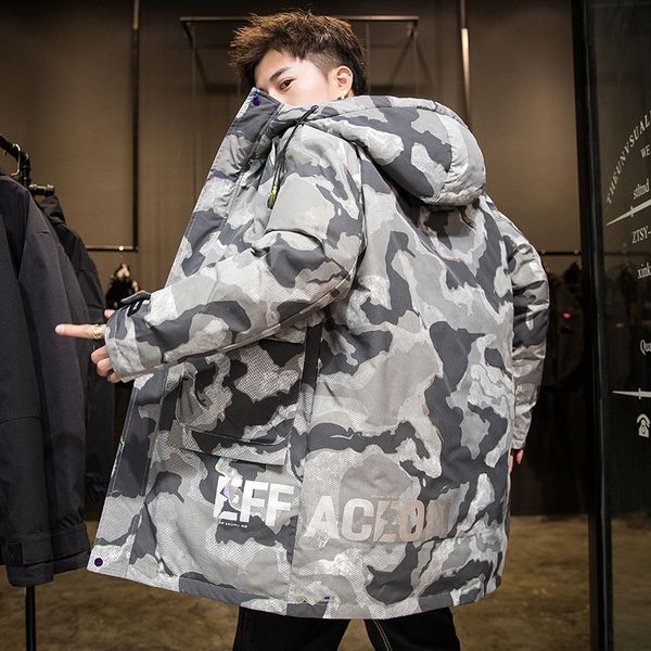 

down jacket in winter 2020 male han edition thin white duck down new paragraph couples grows in winter jackets coat q1209, Black