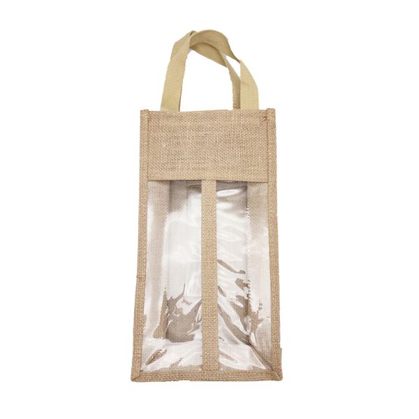 

burlap wine bottle gift bag portable eco packaging carrier bag