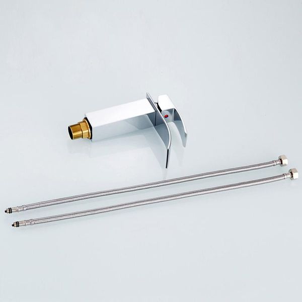 

bathroom faucet chrome finish deck mounted basin sink faucet mixer tap cold and waterfall faucet torneira water tap lt 503 wmtuto