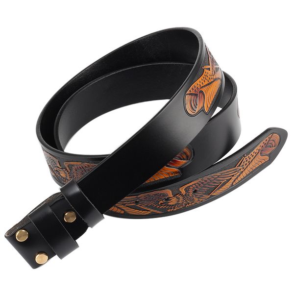 

the eagle design no buckle genuine leather with a headless leisure decoration belt accessories t200327, Black;brown