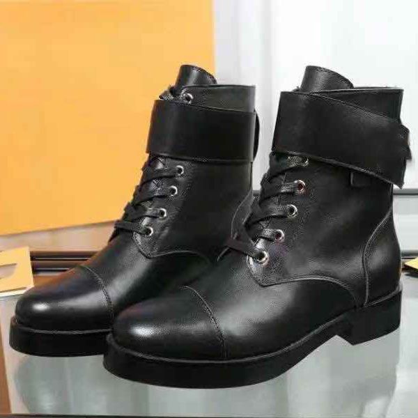 

2021 luxury women designer martin boots level fashion desert boot woman short boots autumn and winter snow boot 35-41with box, Black