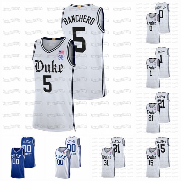 

duke blue devils 2021 22 ncaa basketball jersey paolo banchero wendell moore jr. trevor keels mark williams jeremy roach joey baker a.j. gri, Black