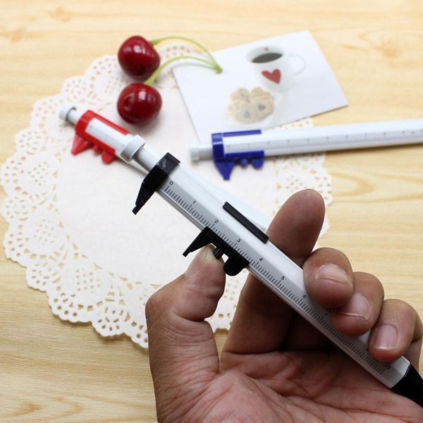 

multifunction scale ruler ballpoint pen 0.5mm school supplies screwdriver caliper level pen for kids stationery gift1, Blue;orange