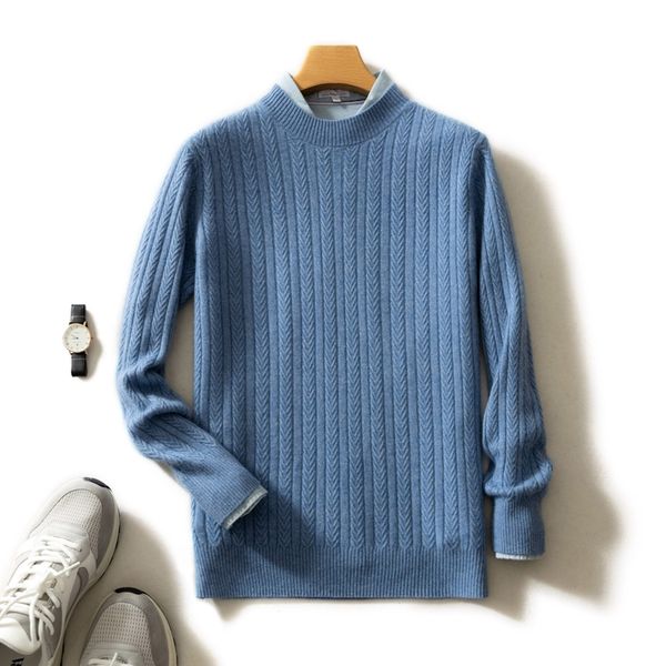 

2021 100% pure cashmere goat sweater man pullovers winter sale and warm jumpers long male wholesale clothes a26o, White;black