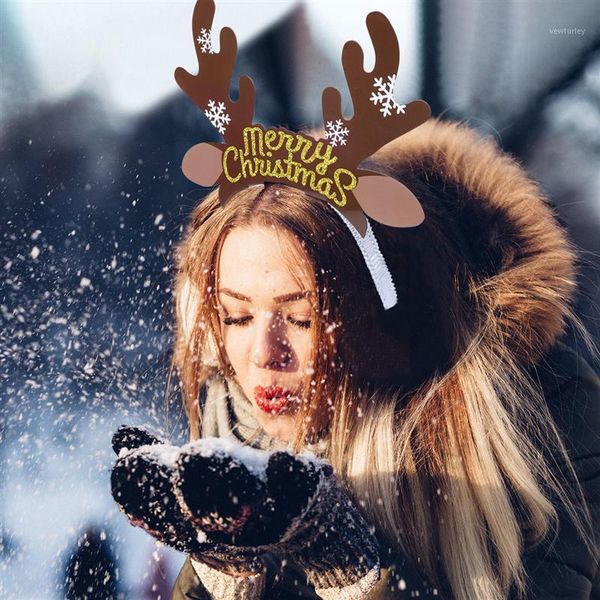 

cute reindeer antlers headband hair hoop with ears headwear accessories for christmas cosplay masquerade easter party gift1