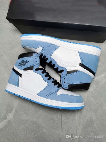 

air authentic 1 high og university blue outdoor shoes white men midnight blue black retro sneakers zapatos sports with original box