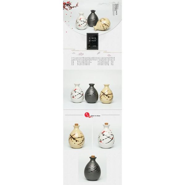 

500ml japanese sake distribution wine pot liquor warmer household ceramic warm bottle barware flagon small stoup si jlleol