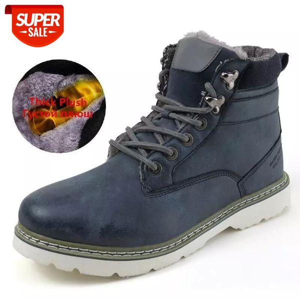 

winter snow boots ankle boots couple fur warm waterproof leather men's outdoor non-slip work shoes fashion 36-47 #3q6w