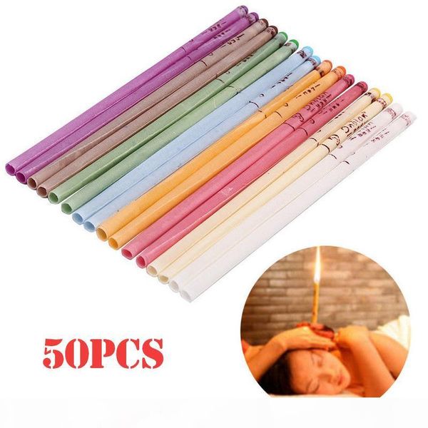 

50pcs set ear treatment healthy care ear candles ear wax removal cleaner coning treatment indiana therapy fragrance candling