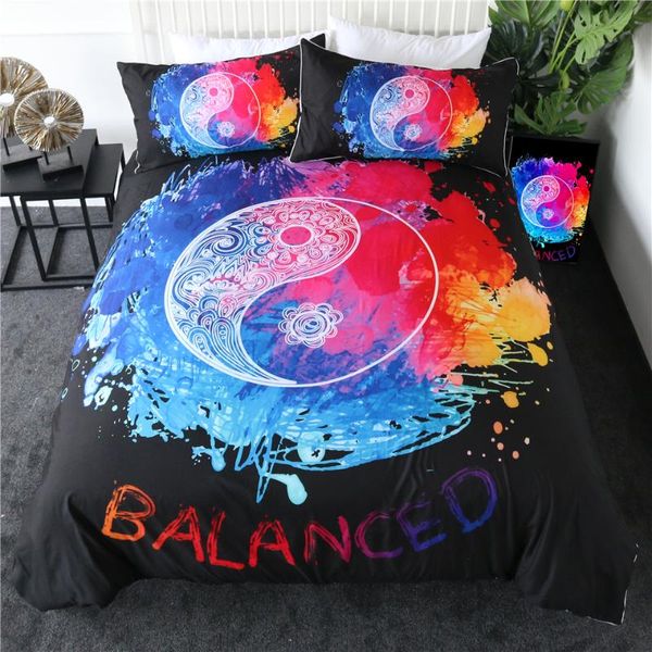 

bedding sets 3d watercolor tai chi set,bed cover set cartoon duvet with pillowcases,kids home bedroom decor bed