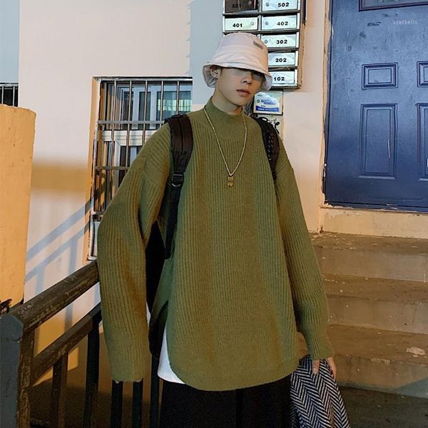 

2021 fashion men sweaters winter o-neck pullovers long sleeve wool sweater for mens casual cashmere knitting clothes xy51371, White;black