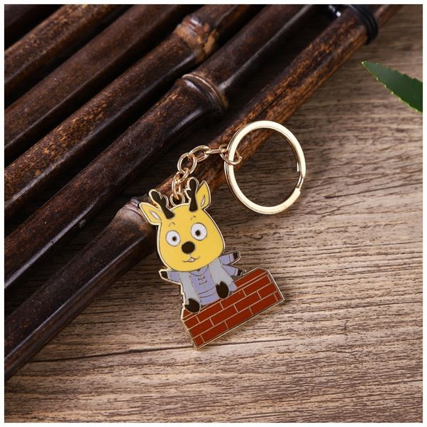 

chain metal anime key cartoon keychain enamel portable, Silver