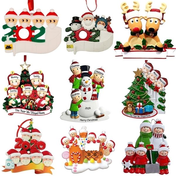 

quarantine family survivor christmas personalized 2 ornaments 3 4 5 6 mask snowman hand sanitized xmas decorating crfhrb