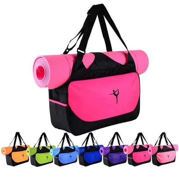 Multifuncional saco de desporto Roupa ioga saco yoga mochila ombro ioga ioga ioga pilates esteira caso saco de saco de saco de ginásio sem esteira q0705