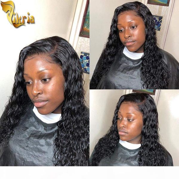 

360 lace wig brazilian hair curly human hair wigs remy water wave wig 8~24inches pre plucked hairline for black women with baby hair, Black;brown