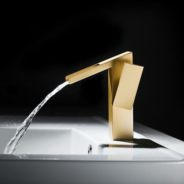 

tuqiu bathroom faucet brushed gold bathroom basin faucet cold and brass water mixer sink tap single handle tap