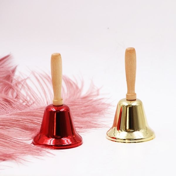 

new christmas bells wood handle copper bell for reception dinner shop l church hand rattle school handbel kids toys