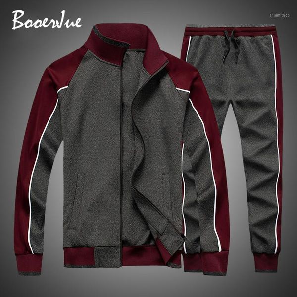 

tracksuit men 2020 spring zipper jackets+pants 2 pieces sets male slim sportswear brand new casual fashion 2pcs men's streetwear1, Gray