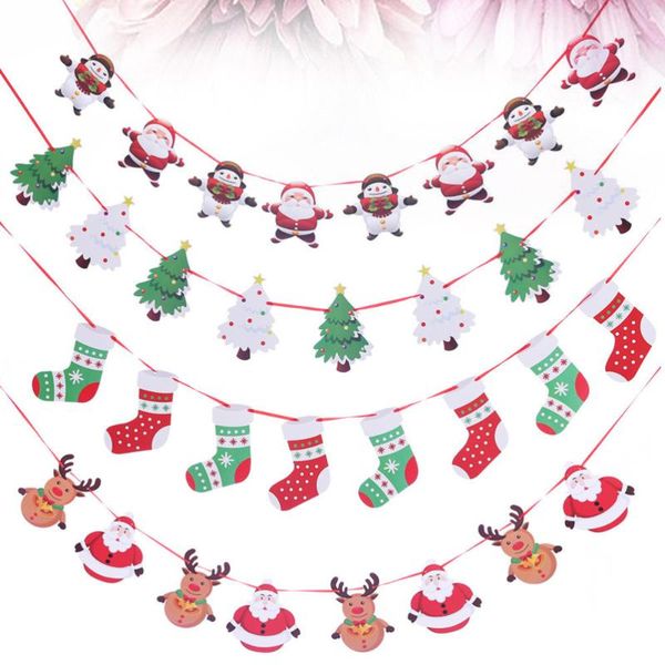 

4шт баннер творческий стильный рождественский бумажный баннер партии декоративный