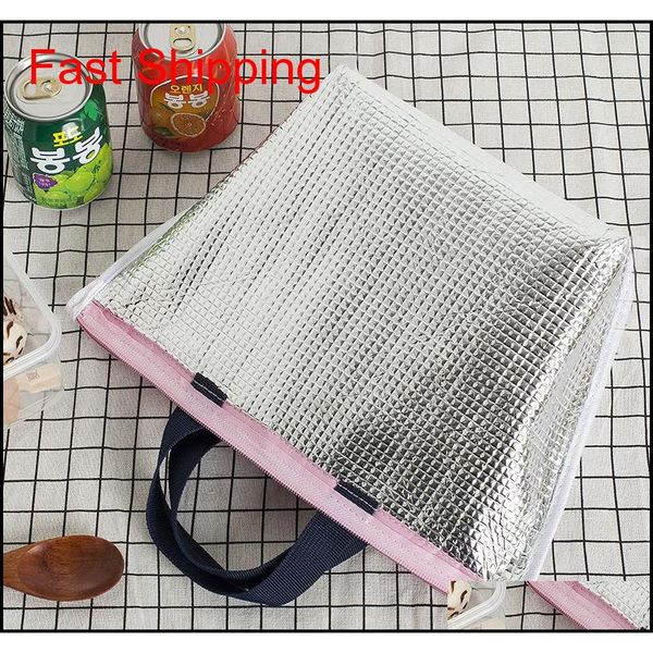 

new aluminum film thick portable waterproof lunch bag insulation bag oxford cloth tote picnic packet lunch b qylqhg garden2010