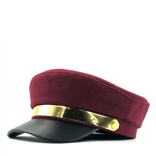 

горячие осенние восьмиугольные шапки для женщин плоские военные бейсбольные кепки дамы твердые колпачки женщины случайные девушки береты шля, Black;white