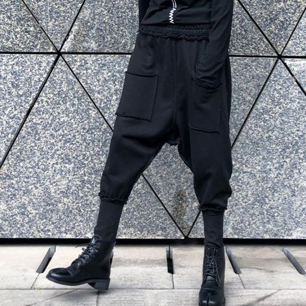 

xuxi casual,pants,female,thin,plus size,fashionable,loose,high waist,nine points,low-end,harem pants women autumn 2020 fz30761, Black;white