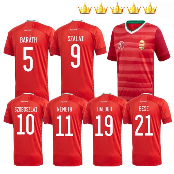 

2020 2021 hungary soccer jersey home red 20 21 national team dominik szoboszlai willi orban tamus kudur football uniform shirts thailand, Black;yellow