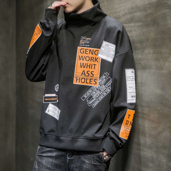 

in new high collar men's sweater autumn 2020, Gray