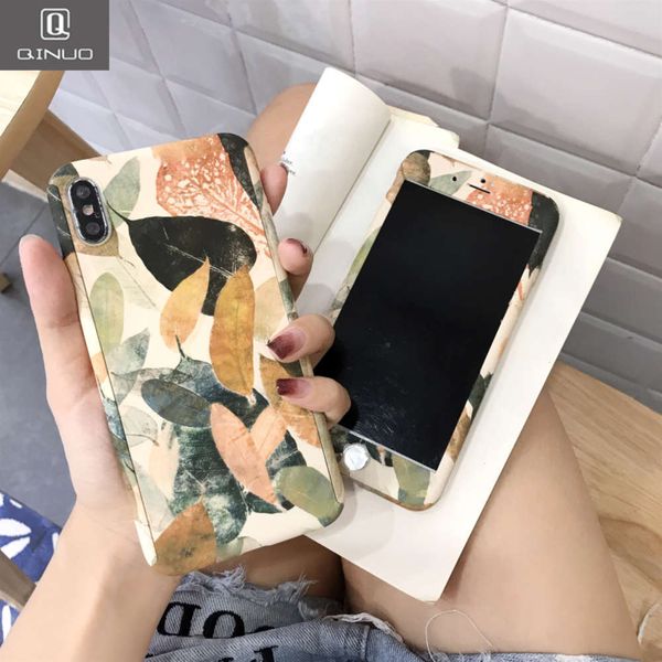 

retro leaf 360 mobile phone box vip 11 pro xs max x xr flower cover vip 7 8 6 s plus 5 s se plant layervfe1