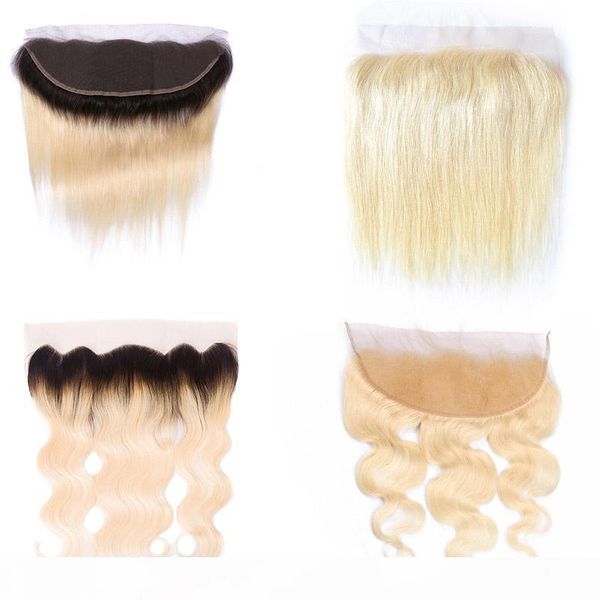 

brazilian human hair 13x4 lace frontal 1b 613 straight hair closure 613# body wave remy hair 13 by 4 frontal pre plucked, Black