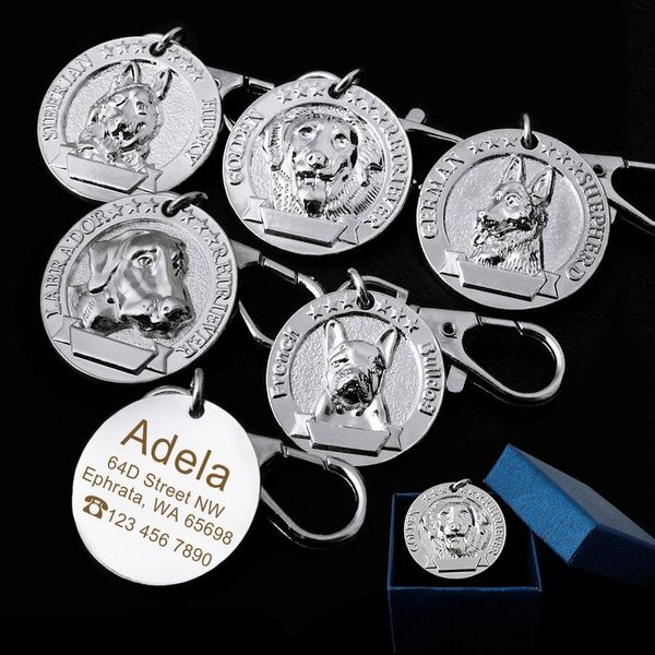 

personalized dog id tag engraved customized pet dog collar accessories decoration anti-lost pet n bbysno