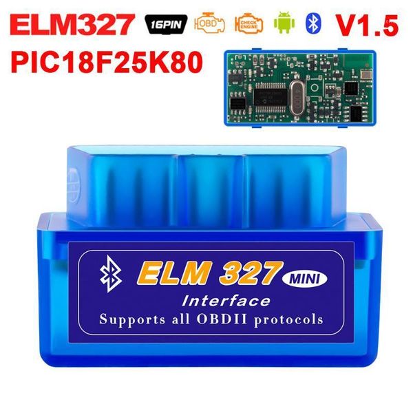 

2020 mini bluetooth elm327 pic18f25k80 v1.5 obd2 diagnostic scanner elm 327 1.5 25k80 chip auto obdii obd code reader scan tool1