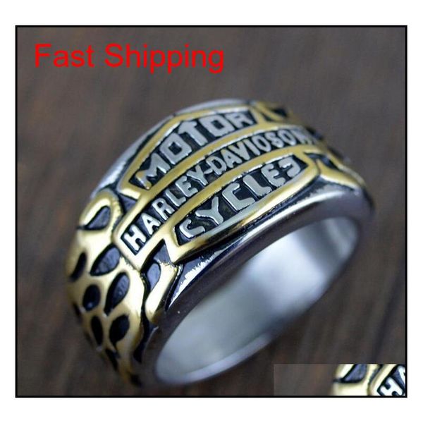 

new men punk band 316l stainless titanium steel fashion personality gold silver harley motorcycle jewel qyljxj bdefashion