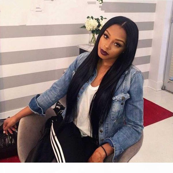 

brazil virgin hair 100% full lace wigs straight 150% density and human cordon human hair weaving in front of full lace wig glueless wig jews, Black;brown