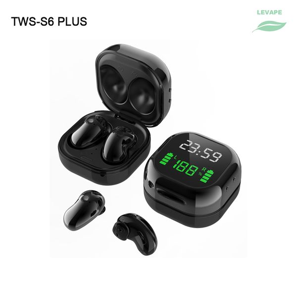 

new s6plus led color screen with three true display tws 5.1 wireless mini clock bluetooth headset
