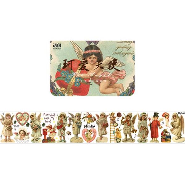 

2016 d angel series retro characters washi masking tape stickers scrapbooking stationery decorative long strip tape h