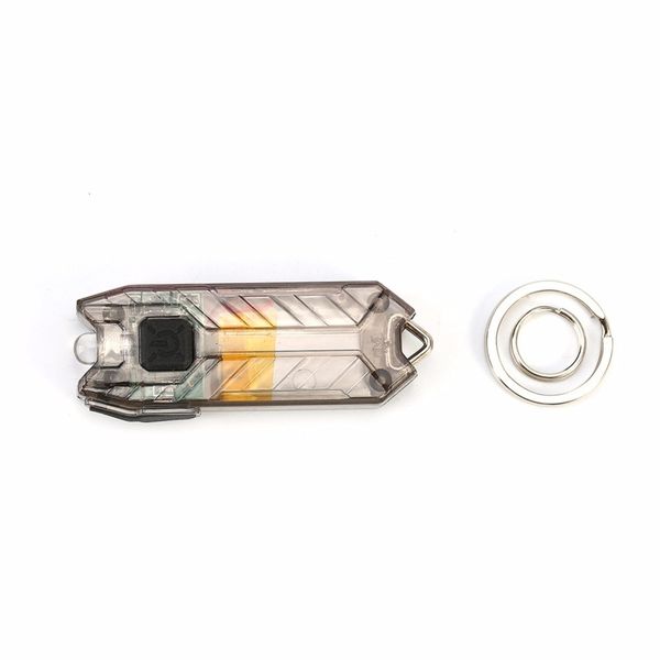 

key outdoor 45lm rechargeable mini usb keychain flashlight chain keyring light lamp torch random color, Silver