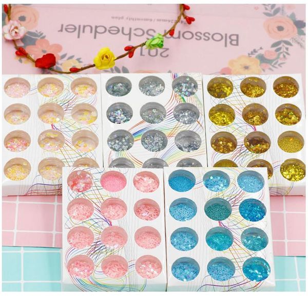 

12grid ultrathin sequins for crafts nail art glitter mini silver star paillette eo-friendly sequin confetti manicure sqcvec