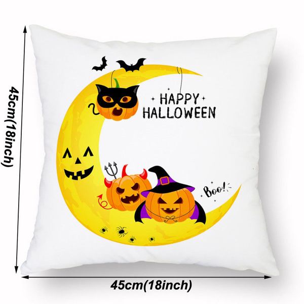 

printed holloween witch pillowcase 45*45cm series pumpkin skull soft home cushion cover decoration furnishing throw pill