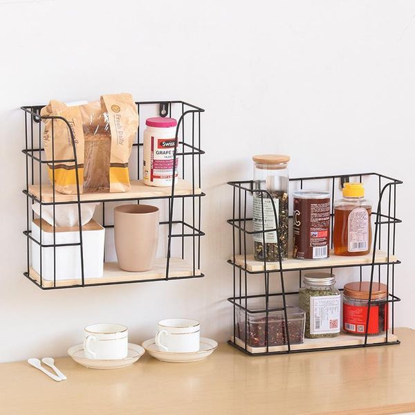 

nordic simple ins wrought iron double wall shelf creative home wall decoration wall-mounted storage rack1