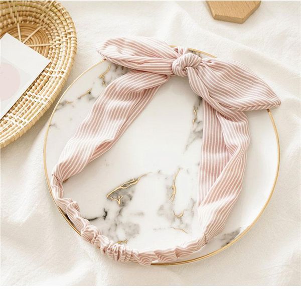 

stripe headbands diy rabbit ears headband elastic hairband bow knotted hair ties rope headbands yoga bandanas hair acc qylvbw