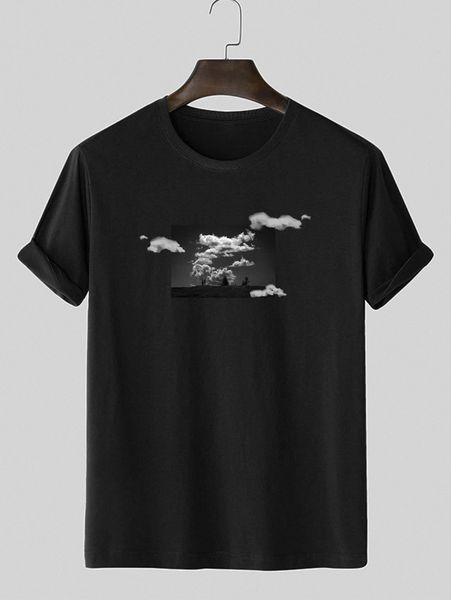 

men graphic print tee t5cc#, White;black