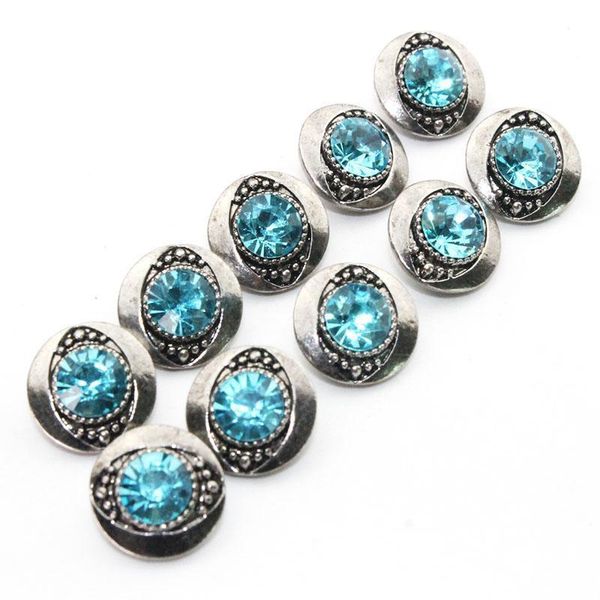 

6 colors 10pcs lot crystal 12mm metal snaps button for women's bracelet metal snap button earrings jewelry h jllups