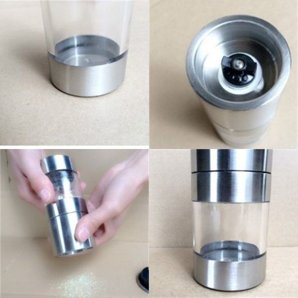 

coffee beans abrader manual herb hyaline glass grinder stainless steel mill salt cumin flavouring bottle spice detachable 9 8kd c2