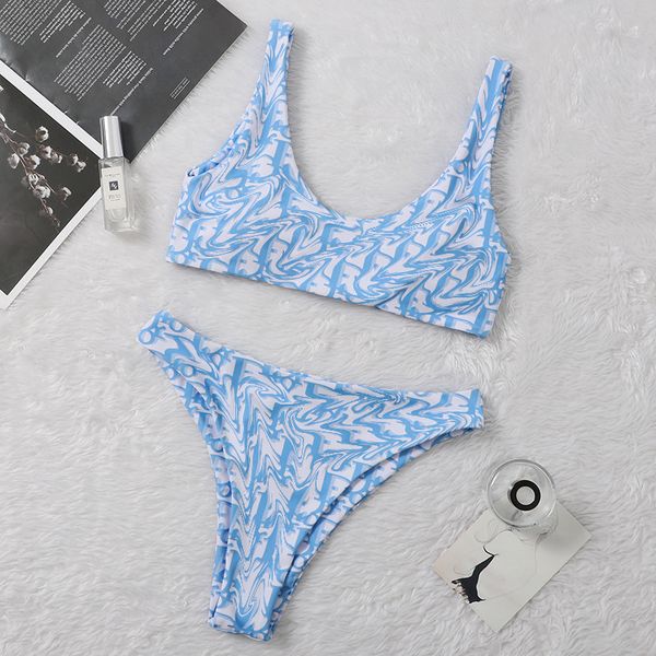 

new swimsuit fashion d family letter fashion women split triangle bikini swimsuit