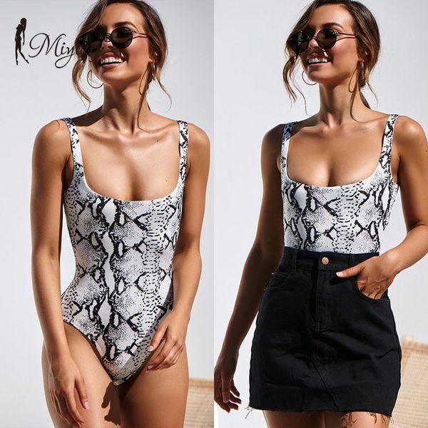 

miyouj snake skin print swimsuit women leopard swimwear female bodysuit bathing suit bikini halter one-piece suits y200824, White;black