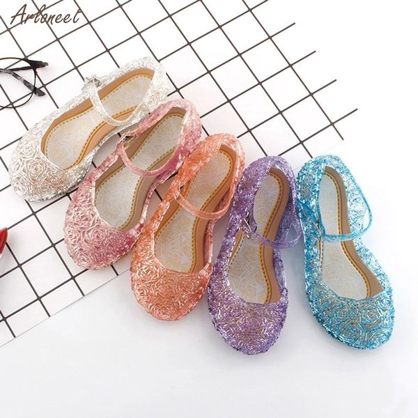 

toddler infant kids baby girls wedge cosplay party single princess shoes sandals solid crystal baby kids shoes fashion q0112, Black;red