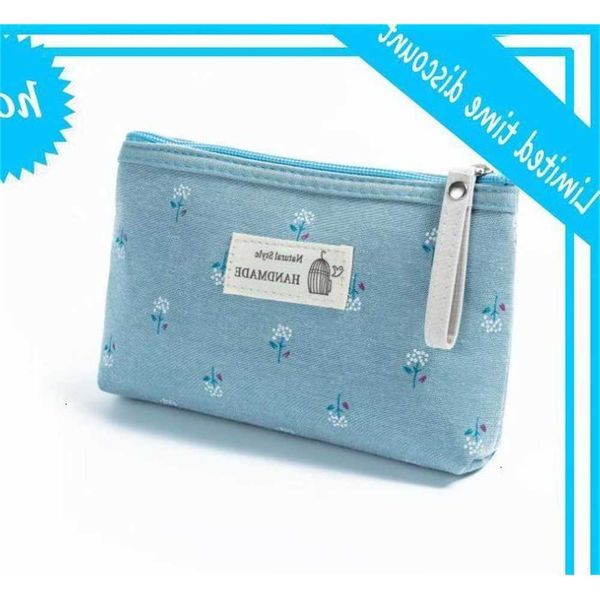 

10pcs cosmetic women canvas shivering printing zipper storage bag 5colors