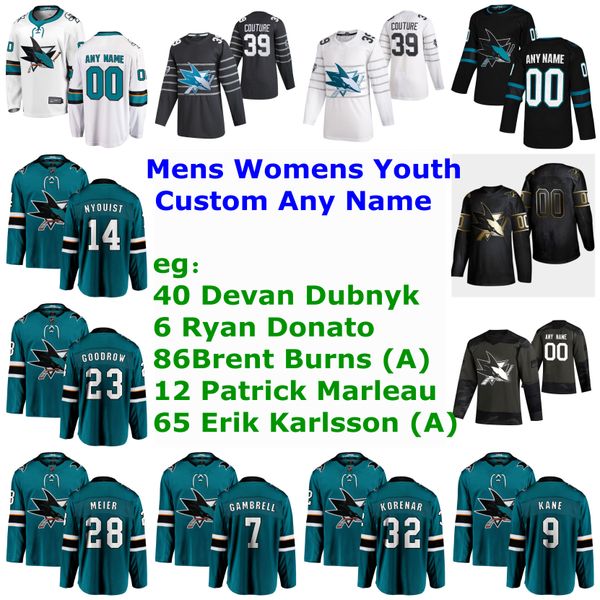 

san jose sharks hockey jerseys 40 деван добник джерси 6 райан донато 88 brent burns 12 patrick marleau 65 erik karlsson custom shift, Black;red